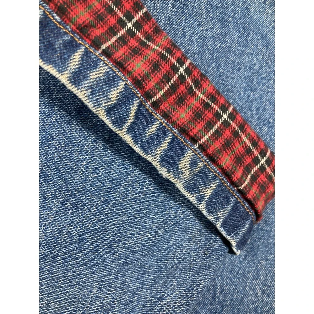 Cabellas Casuals Jeans Womens 14 Tall Blue Flannel Lined‎ Outdoors Nature Stains